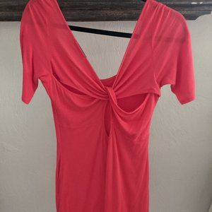 Soprano Cross Back Coral mini dress/tunic - Small
